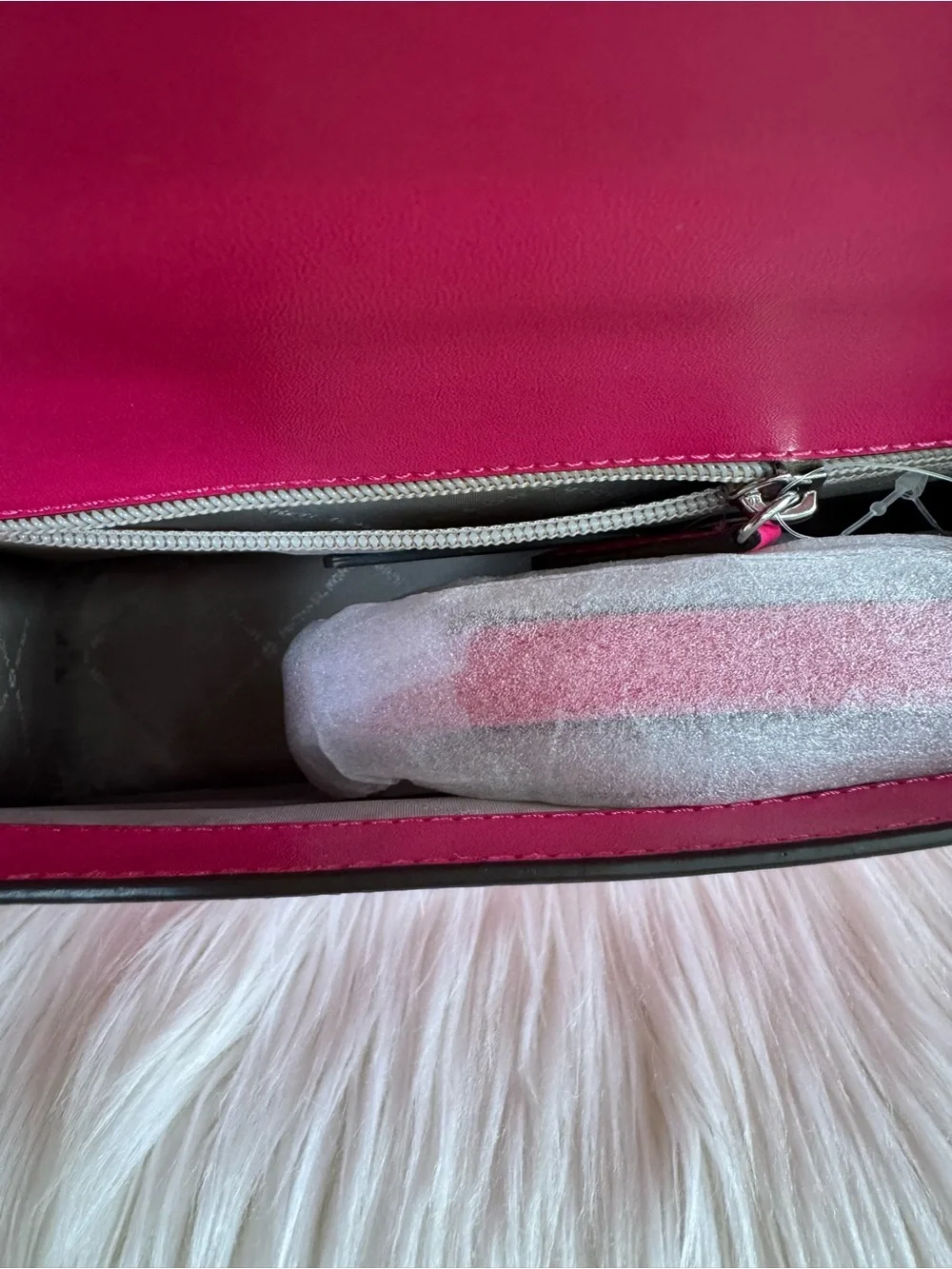 Michael Kors Hot Pink Saffiano Leather Top-Handle Satchel with Matching Wallet
